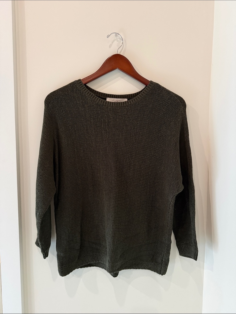 LOFT Olive Green Crewneck Sweater
